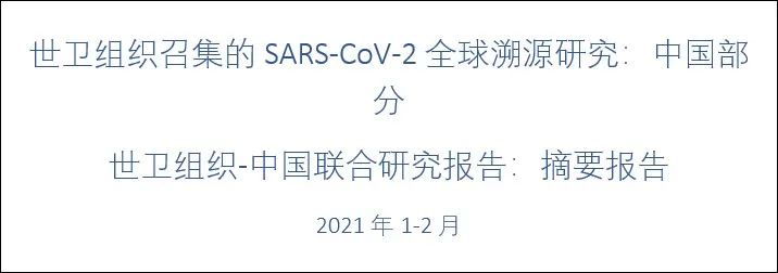 世卫组织新冠溯源报告：华南海鲜市场非发源地，实验室事故极不可能